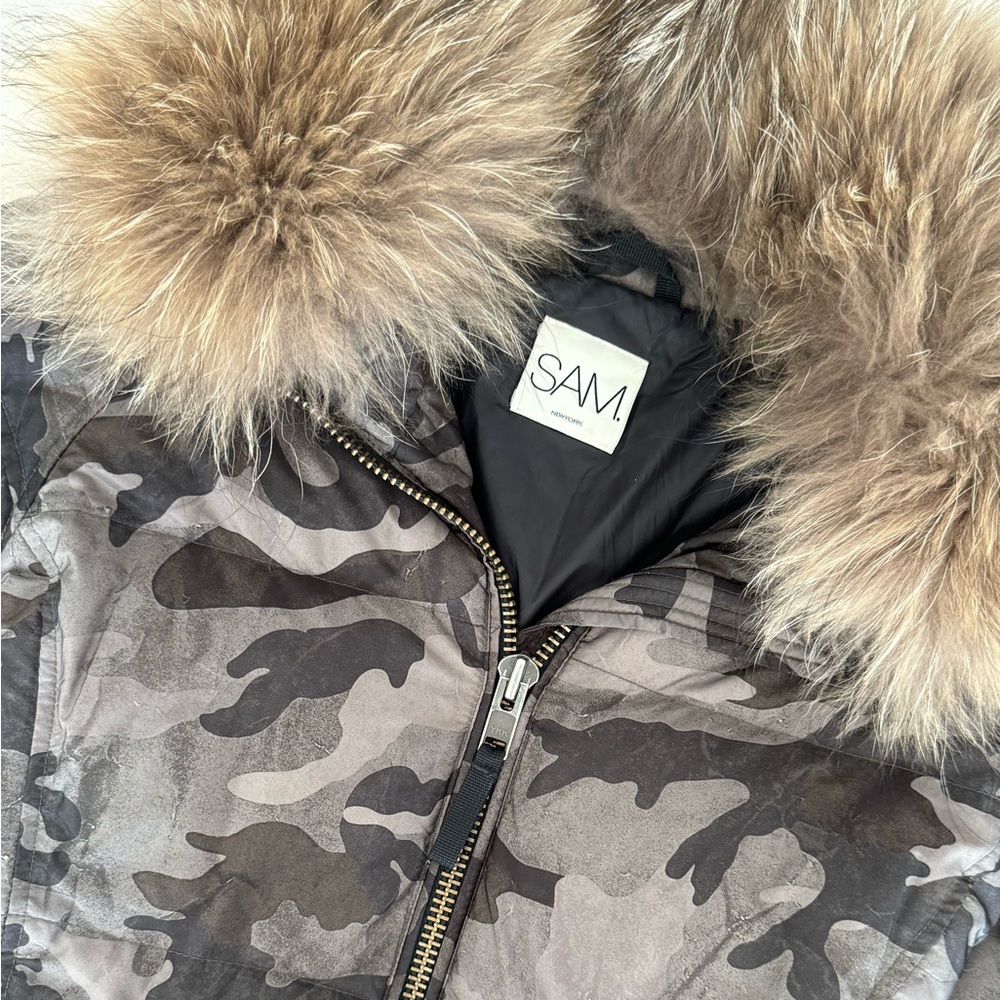 SAM Green Camo Fur Freestyle Down Winter Jacket - Picture 7 of 13